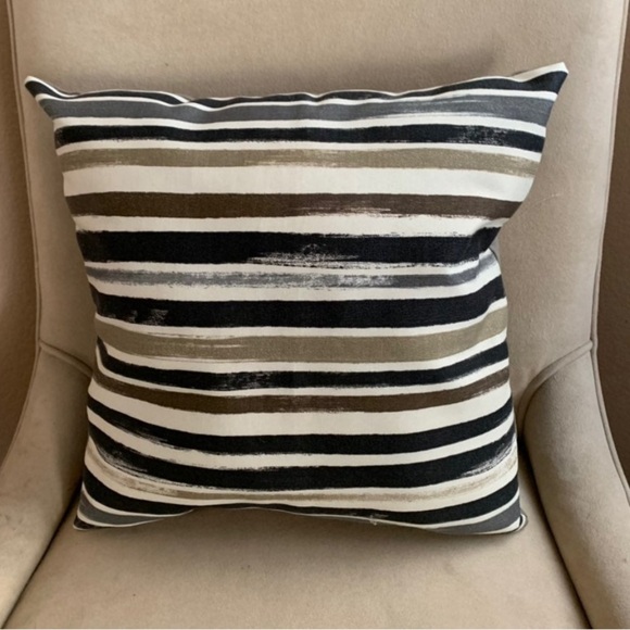 no brad Other - Striped Black and Brown Throw Pillow